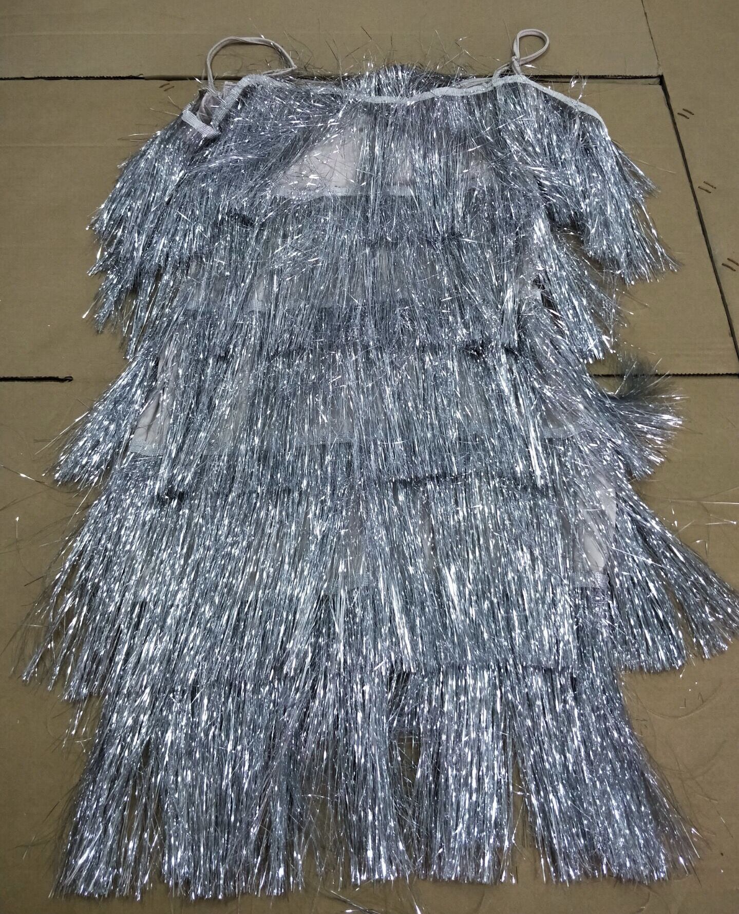 glitter cold shoulder tassel dress