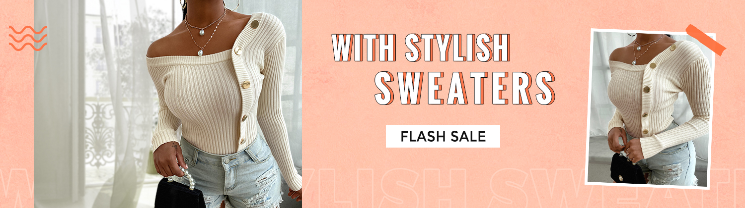 with stylish sweaters