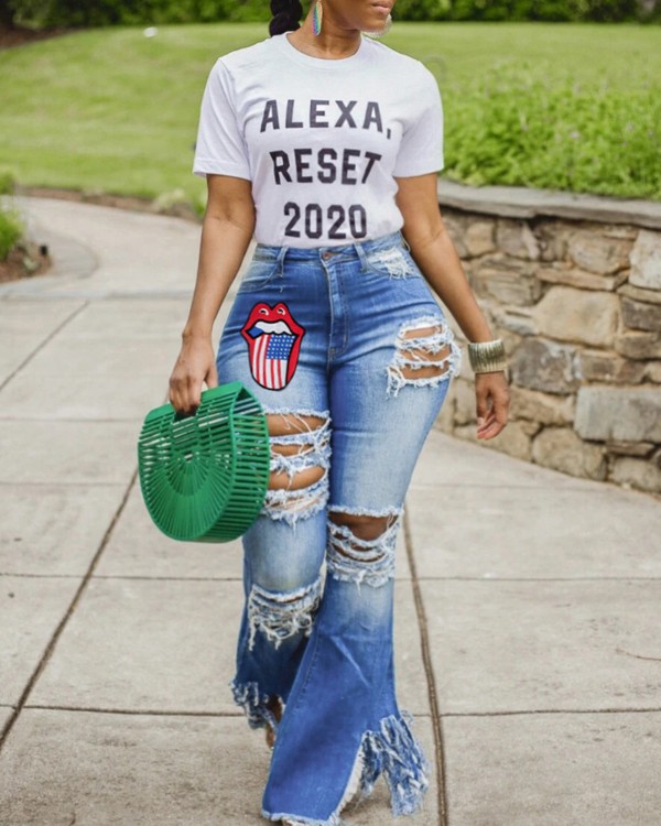 ripped bootcut jeans