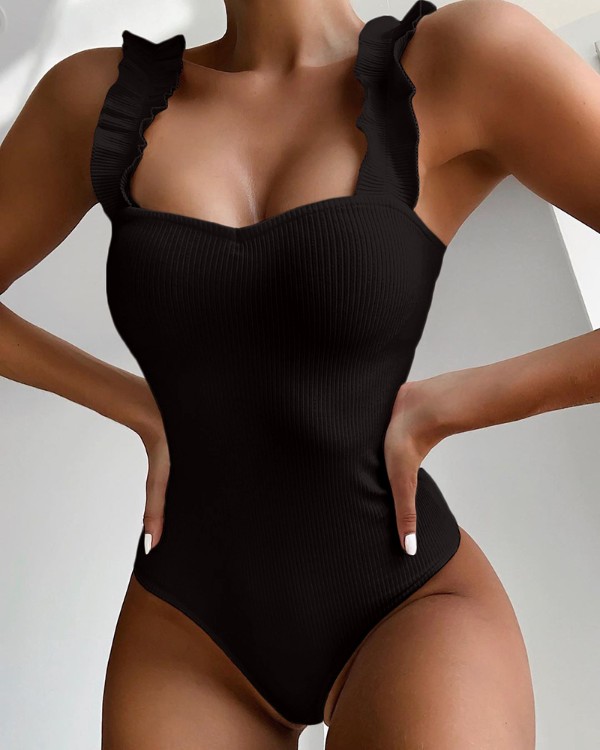 thin strap one piece swimsuit