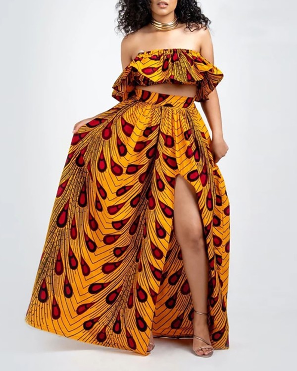 leaf maxi skirt