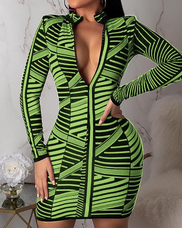 zipper bodycon dress