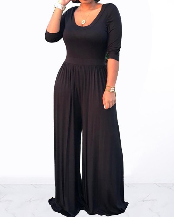 jumpsuit long sleeve wide leg