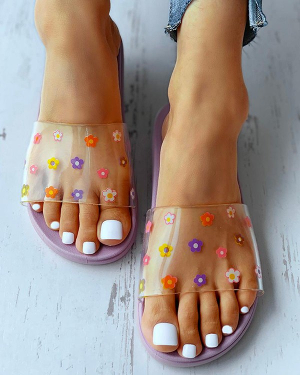 transparent flat sandals