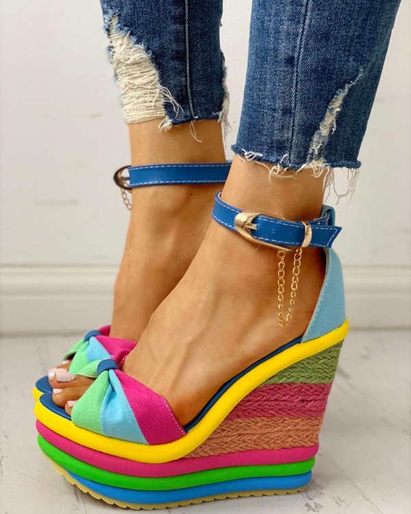 platform sandals colorful