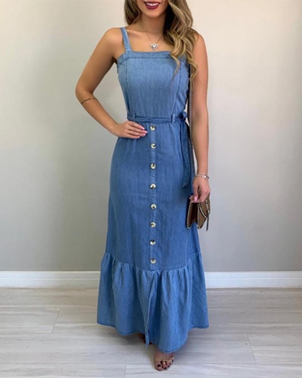 denim one piece dress online
