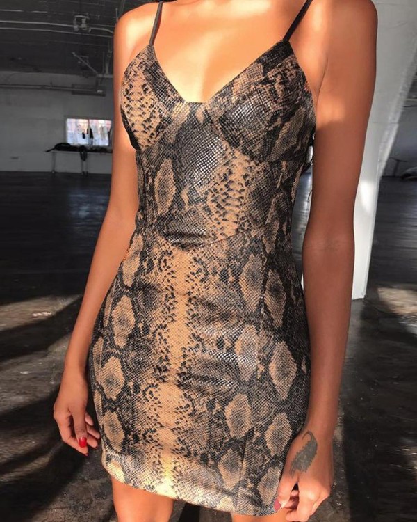 bodycon snakeskin dress