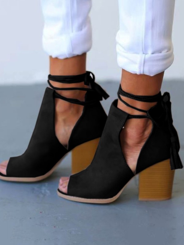 peep toe bandage pumps