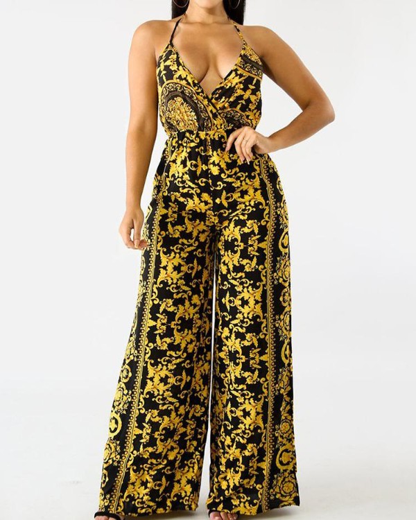 baroque print jumpsuit