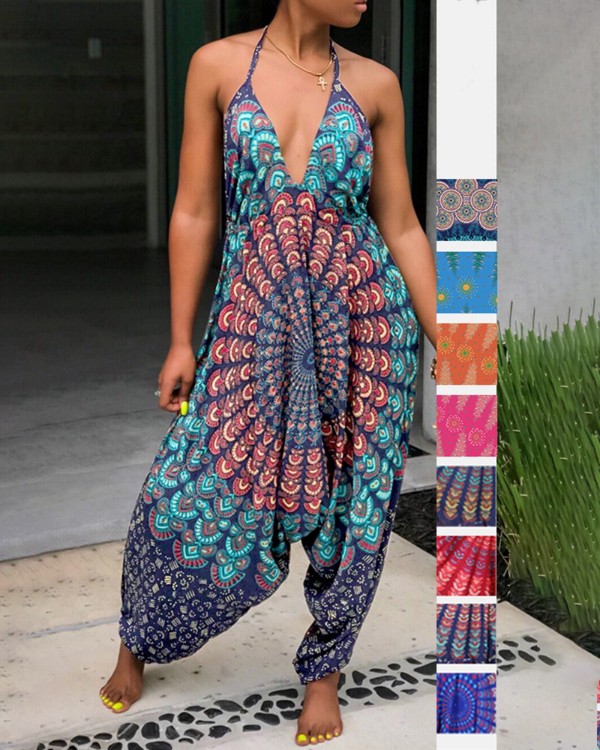 halter wide leg jumpsuit