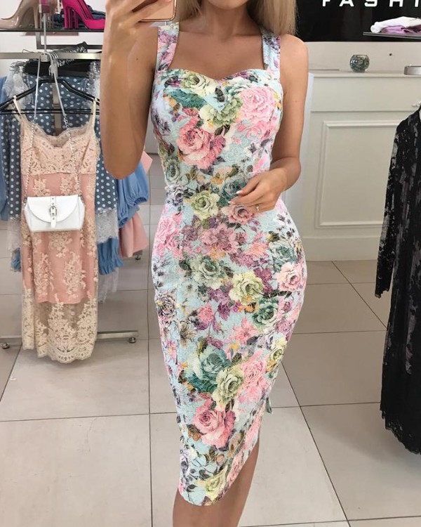 sweetheart neck bodycon dress