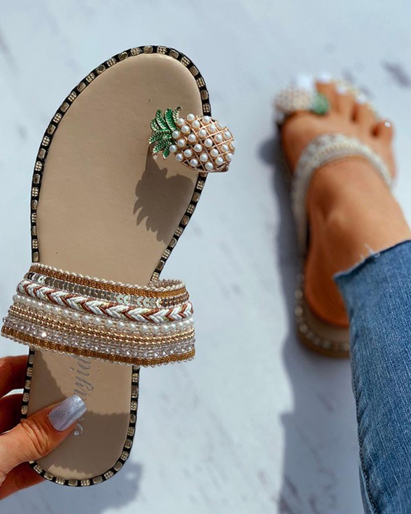 pineapple toe sandals