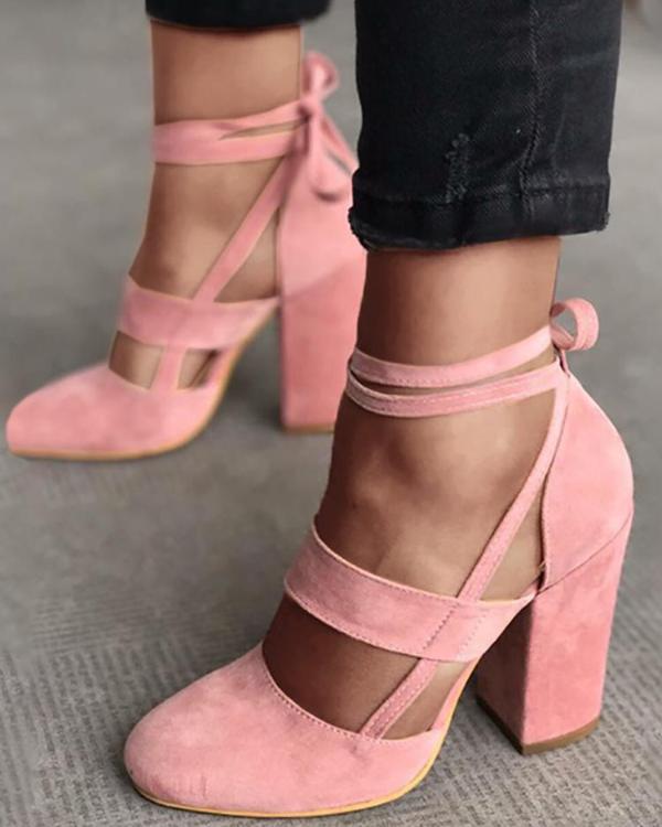 Fashion Caged Chunky Heels Shoes Online. Discover hottest