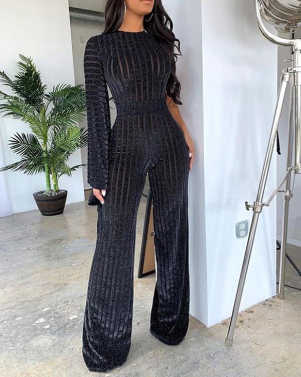 jumpsuit long sleeve wide leg