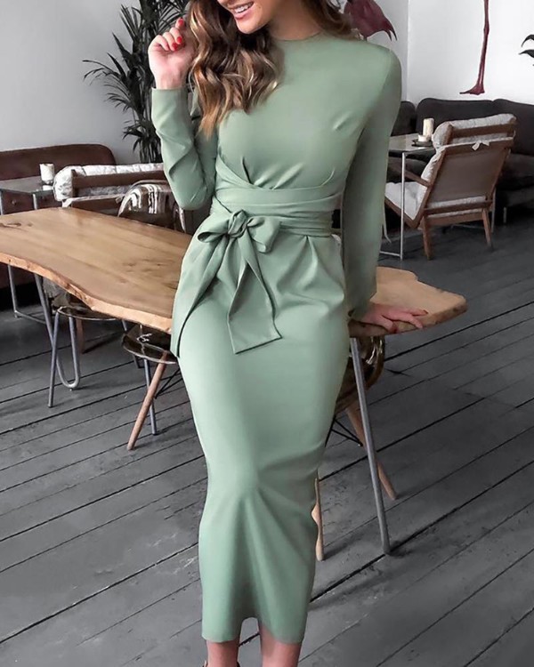 long sleeve slinky dress