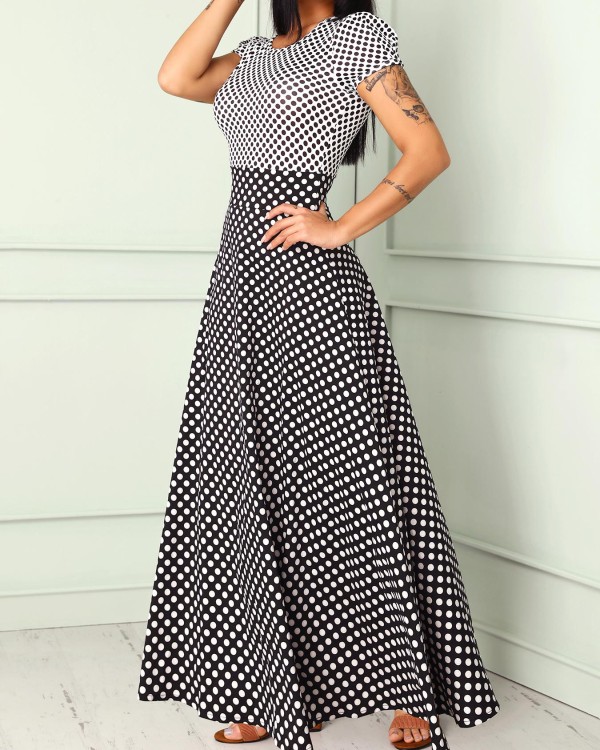 patchwork maxi dress