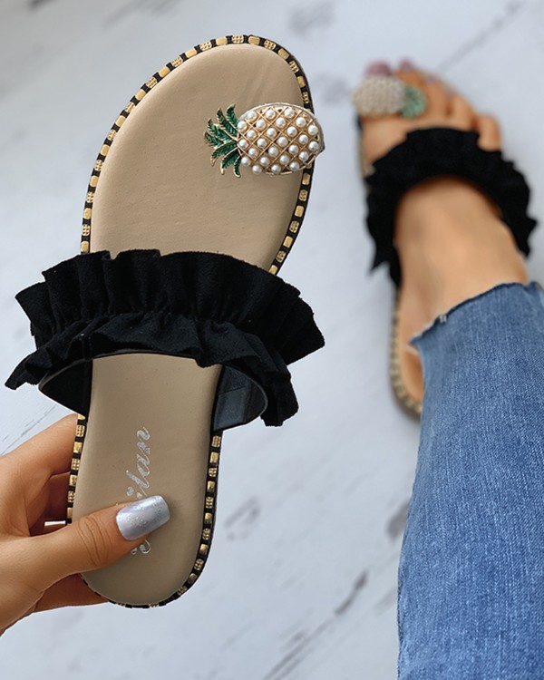 pineapple toe sandals