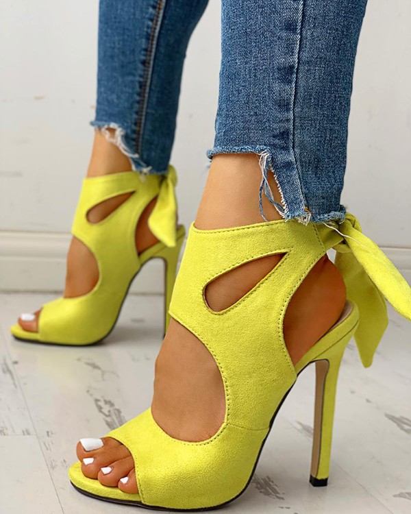 fashion peep toe cutout thin heels