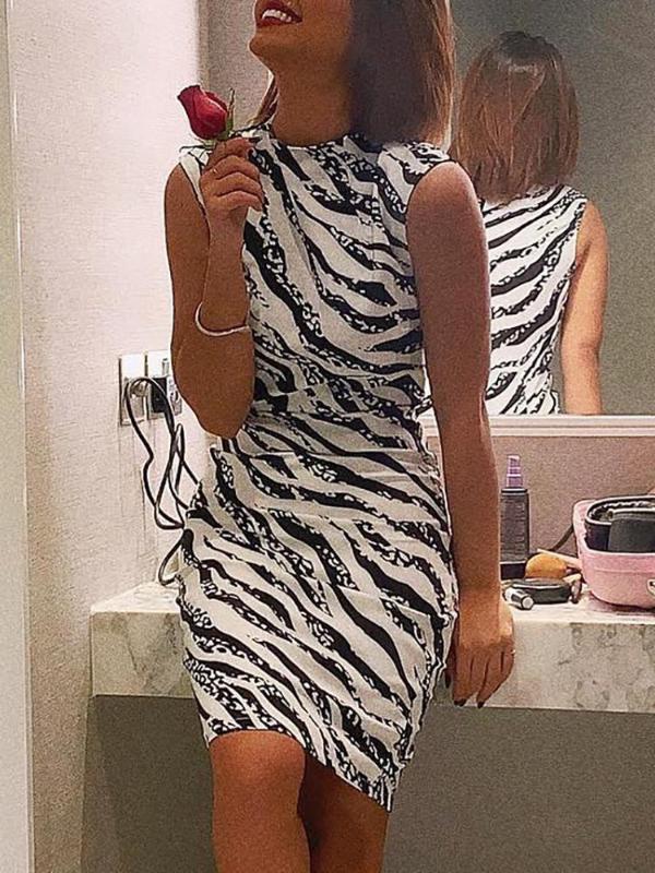 zebra print bodycon dress