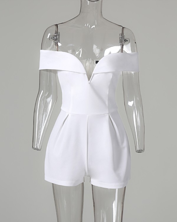 solid white romper