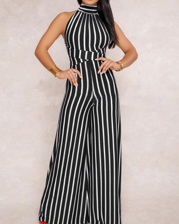 open back wide leg jumpsuit