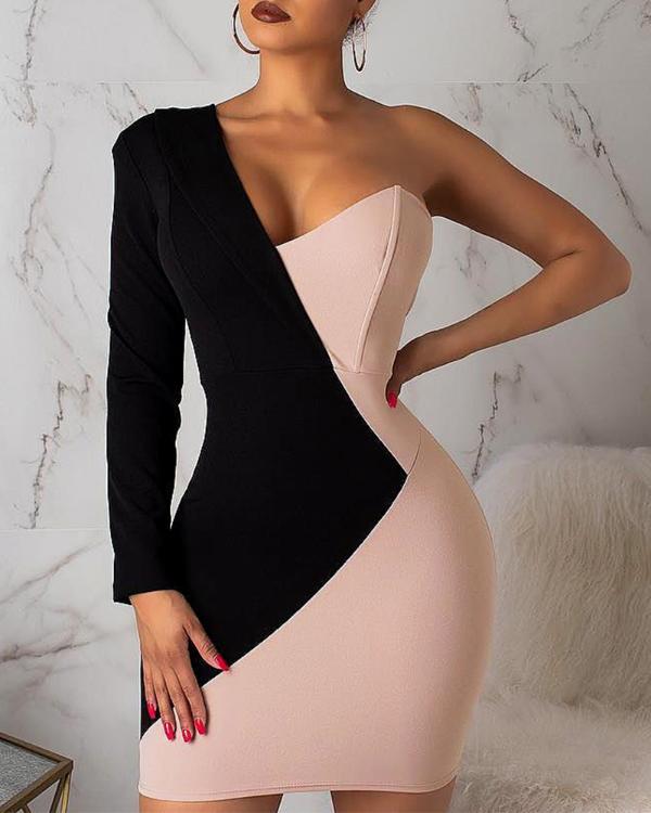 two tone bodycon dress