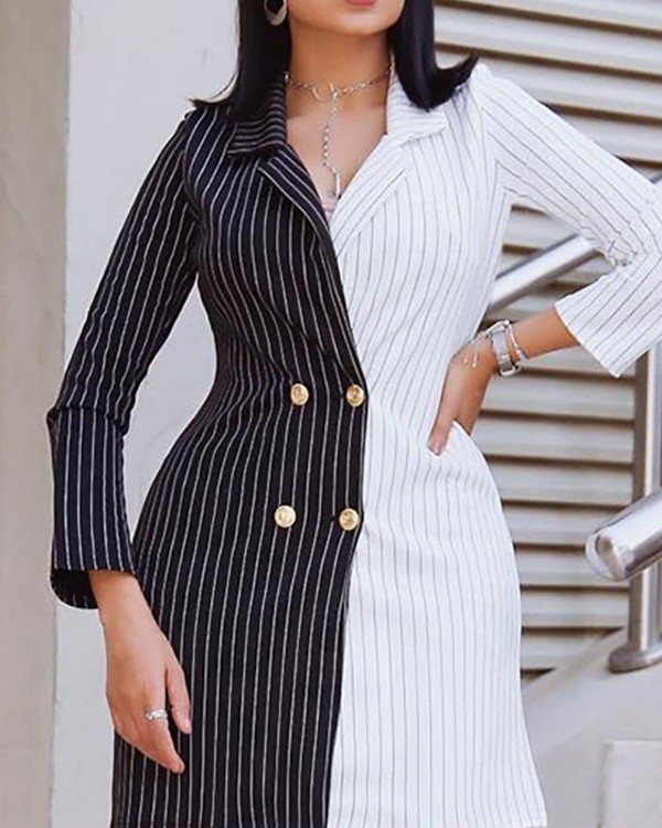 two tone blazer dress