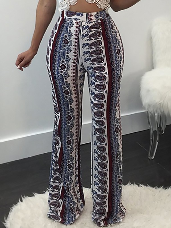 Boho Digital Print High Waist Flared Pants Online. Discover hottest ...