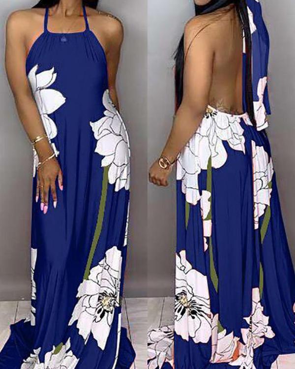 cutout back bishop sleeve floral bodycon dress