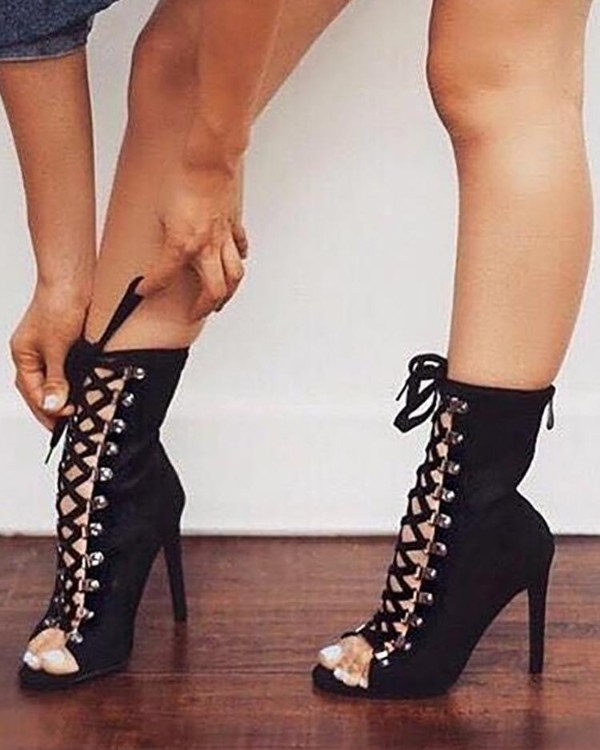 tie up stiletto heels