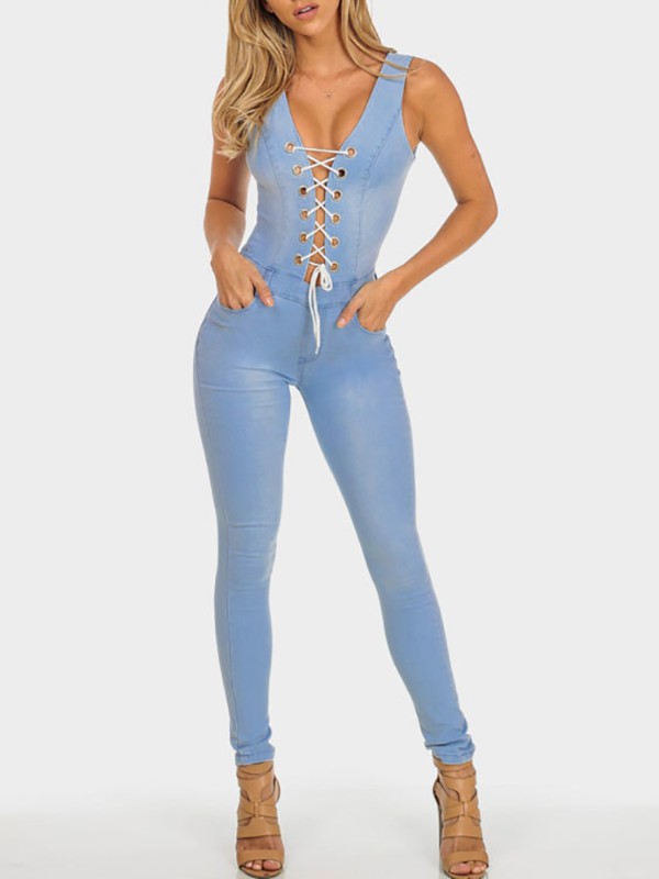 denim jumpsuit skinny