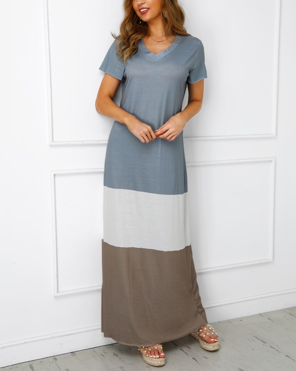 colorblock maxi dress