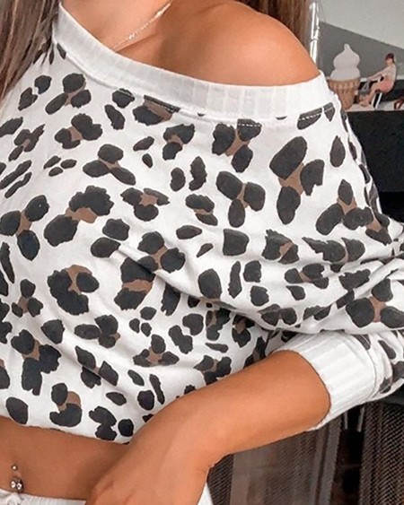 Long Sleeve Leopard Print Lounge set