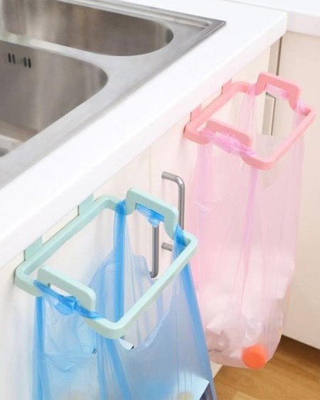 Plastic trash bag rack portable hanging trash bin trash bag storage rack holder kitchen gadget storage rack