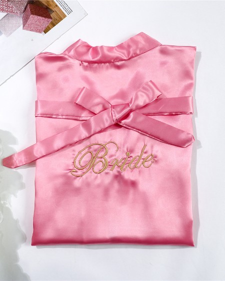 Embroidered Short Sleeve Sleepwear Robe