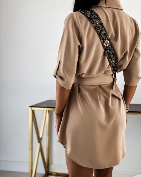 Ring Belt Shirt Dress