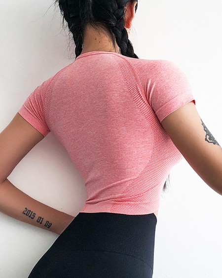 Short Sleeve Solid Sporty Top