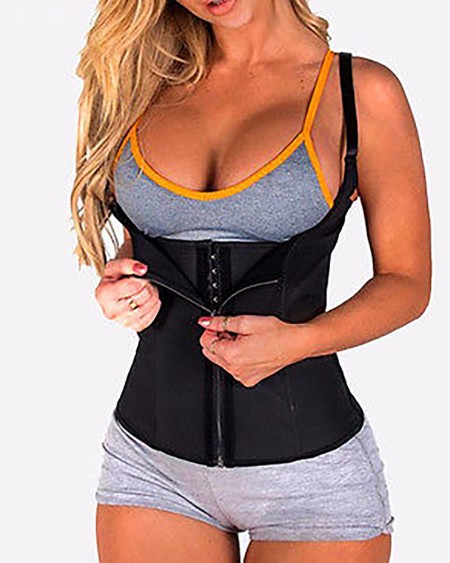 Zipper Design Slimming Waist Trainer Corset tank