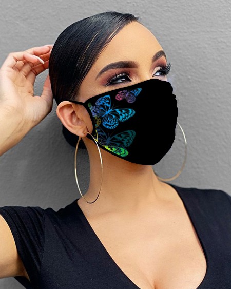 Butterfly Print Breathable Mouth Mask Washable And Reusable
