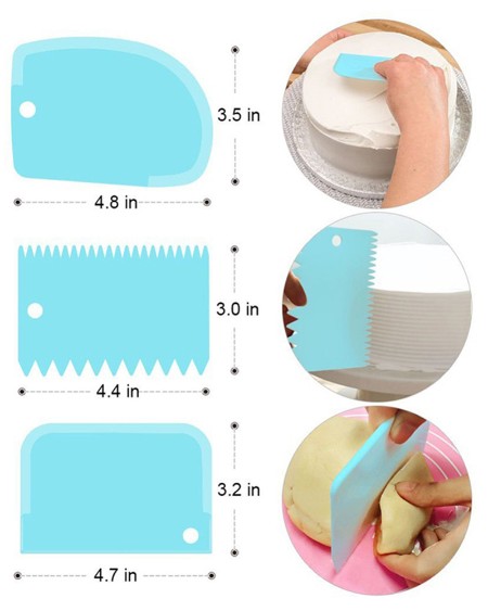 3PCS/Lot Cream Scraper DIY Scraper Cake Decorating Fondant pastry cutters