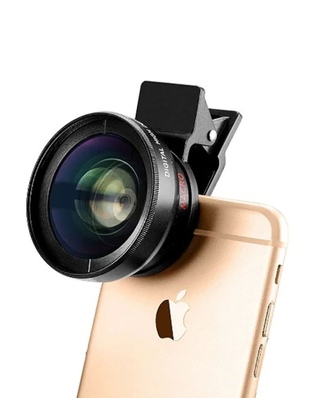 Universal Phone Professional 37MM 0.45X 49UV Super Wide Angle + Macro Clip Lens