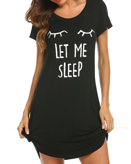 Short Sleeve Print Homewear Dress