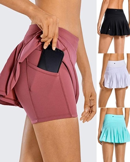 High Waist Double Layered Pockets Ruffles Yoga Short