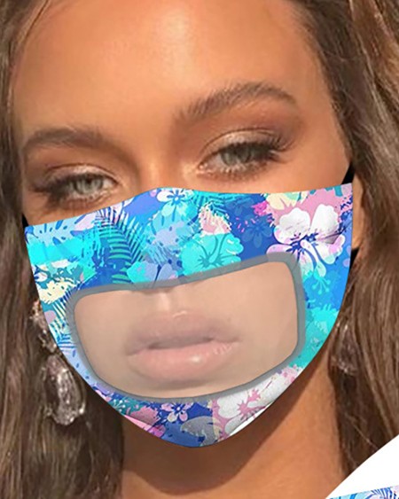 Breathable Face Mask With Clear Window Visible Expression For The Deaf And Hard Of Hearing