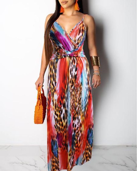 beading mesh splicing pleated maxi dress