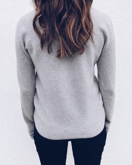 Lace Mock Neck Button Detail Casual Top