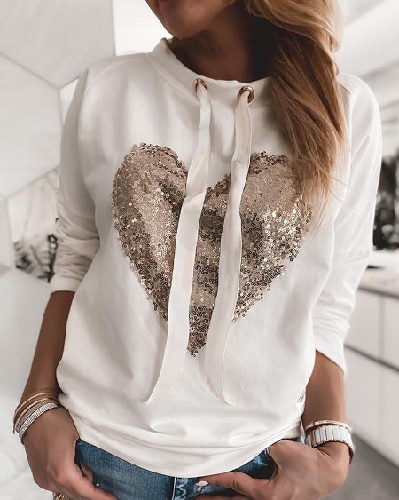 cold shoulder letter taped sweatshirt