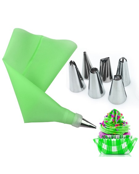 6Pcs/Set Stainless Steel Pastry Nozzles for Cream with Pastry Bag