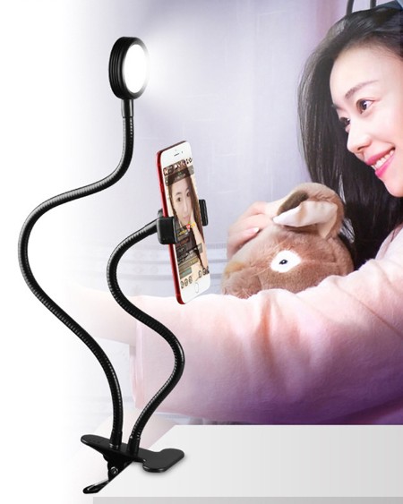 Selfie Ring Light with Cellphone Holder - Ring Light Stand for Live Stream and Makeup
