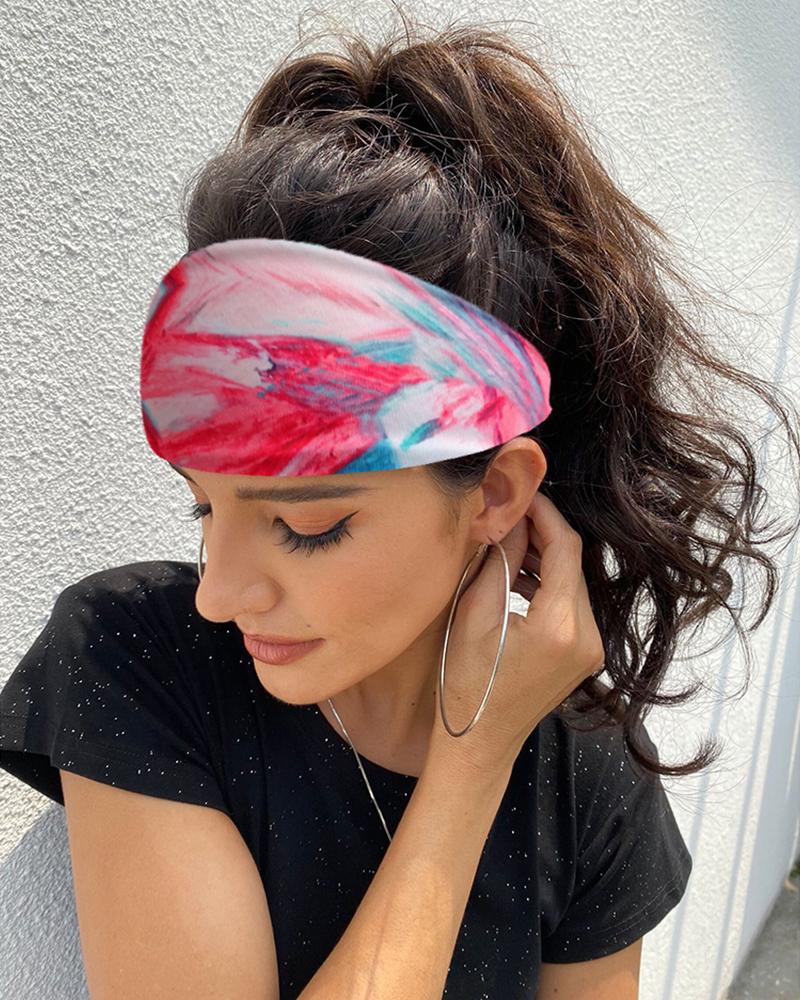 

Print Yoga Running Headwraps Hair Band, Red
